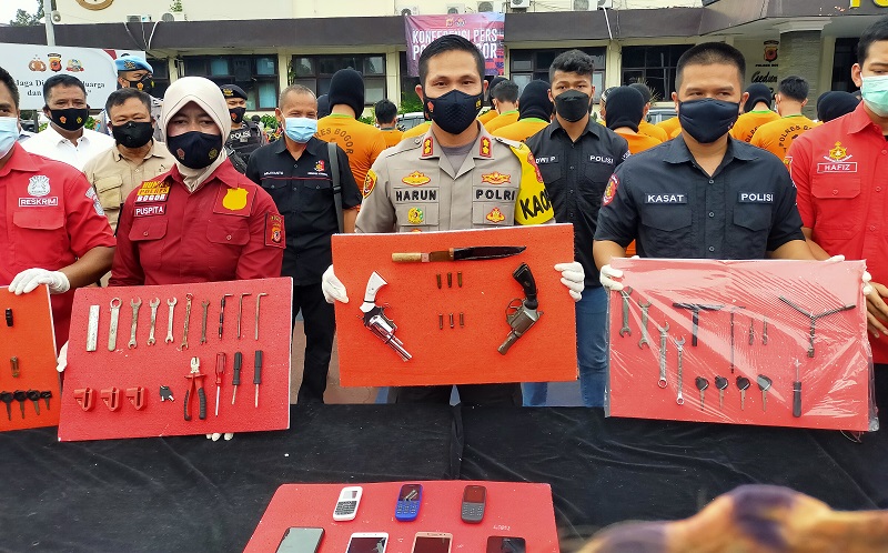 Polres Bogor Tangkap 60 Pelaku Curanmor dalam 10 Hari, 124 Motor Hasil Curian Diamankan