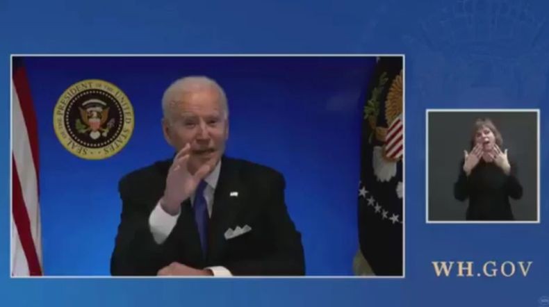 Momen Memalukan Konferensi Video Joe Biden Disetop Staf Gedung Putih saat Tanya Jawab