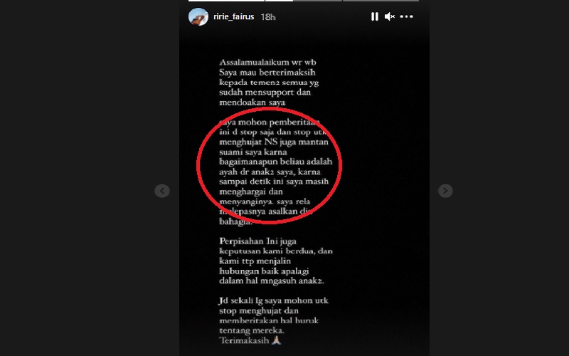 Aktif Kembali di Medsos, Ririe Fairus: Stop Hujat NS dan Mantan Suami Saya
