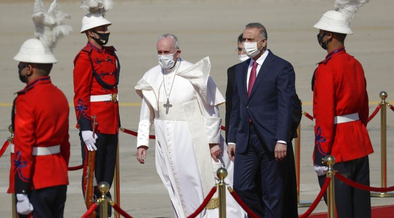 Paus Fransiskus Tiba di Irak, Menlu Hussein: Pertemuan Bersejarah Menara dan Lonceng 
