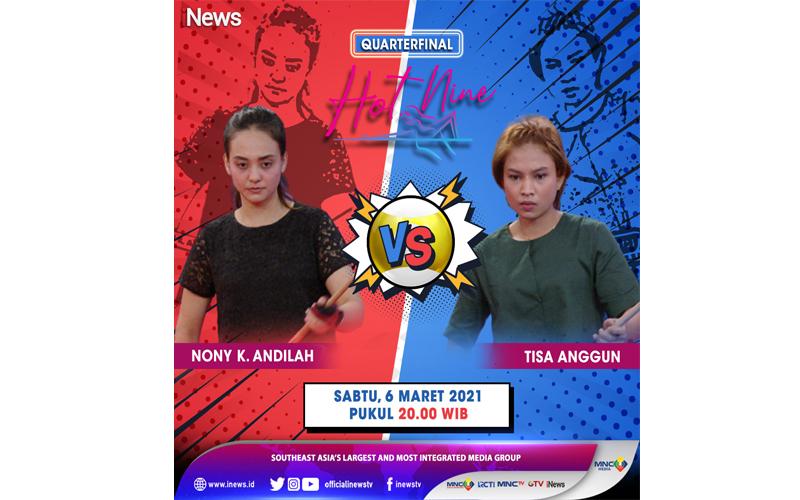 Turnamen Biliar Hot Nine: Dua Jagoan Jabar Nony dan Tisa Berlaga di Perempat Final