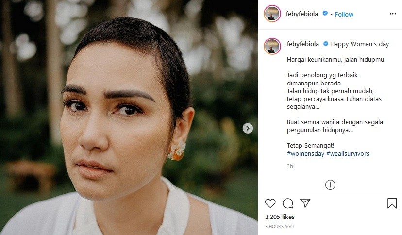 Peringati Hari Perempuan Sedunia, Feby Febiola Posting Rambut Bondol: Hargai Keunikanmu!