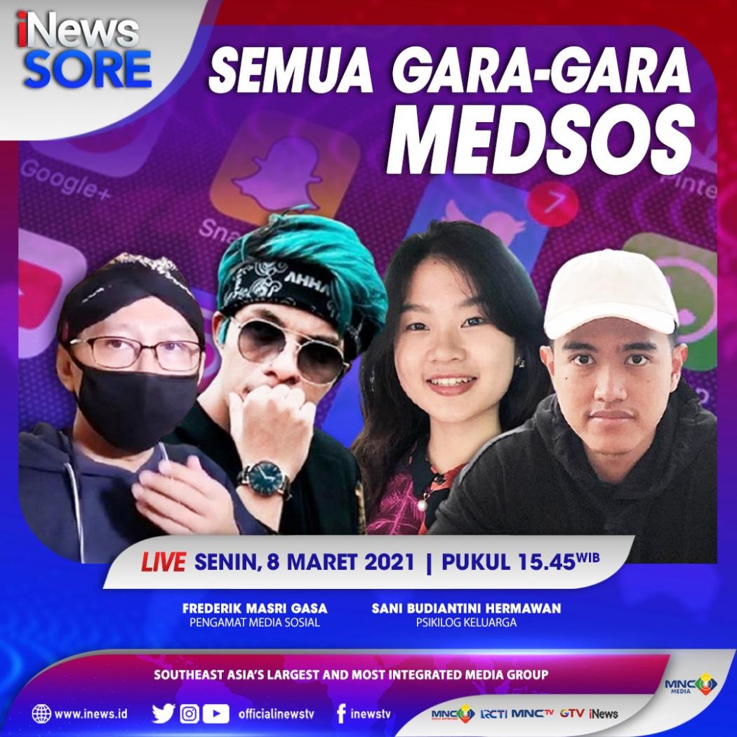Semua Gara-Gara Medsos, Selengkapnya di iNews Sore Senin Pukul 15.45 WIB