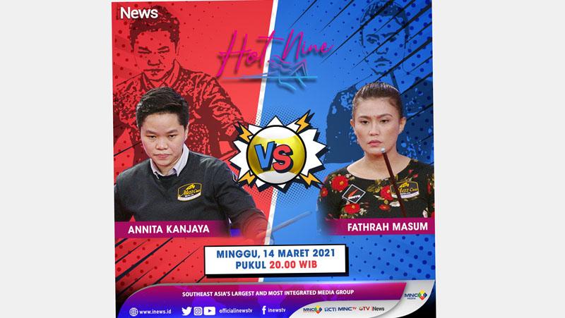 Perempat Final Biliar Hot Nine: Fathrah Masum Vs Annita Kanjaya, Minggu Malam