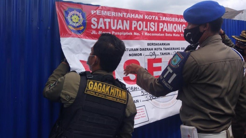Tak Berizin, Petugas Gabungan Segel Lokasi Proyek Pemicu Bentrokan Ormas di Tangsel