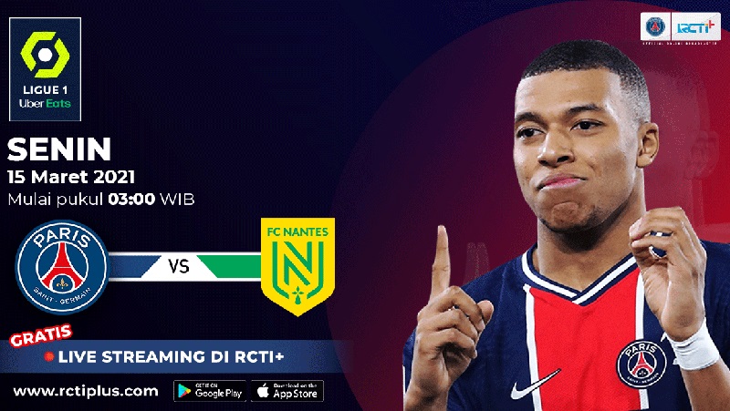 Link Live Streaming PSG Vs Nantes di RCTI+