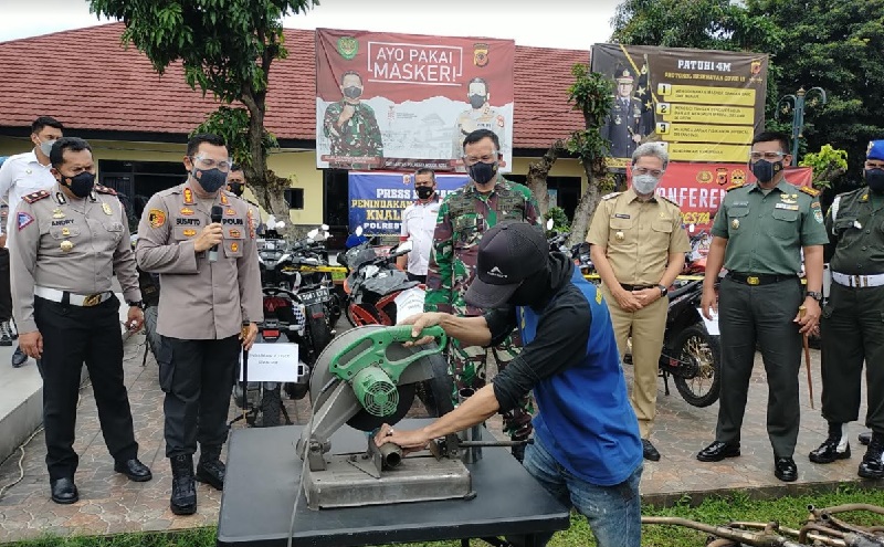 Polresta Bogor Musnahkan 363 Knalpot Bising