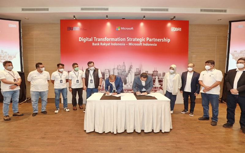 Transformasi Operasi Layanan dan Kultur, BRI Jalin Kerjasama dengan Microsoft 