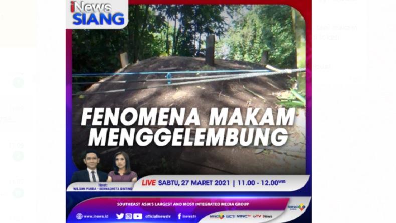 Fenomena Makam Menggelembung, Simak di iNews Siang Sabtu Pukul 11.00 WIB