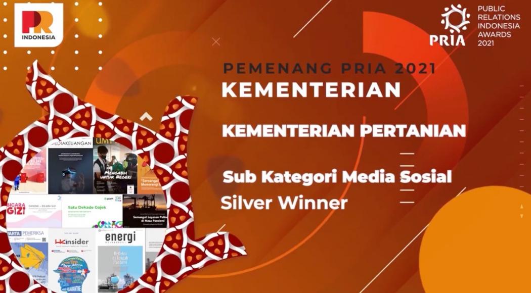 Media Sosial Kementan Raih Penghargaan di Ajang PR Indonesia Award