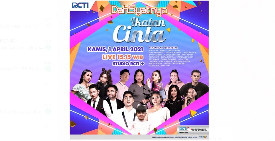 MURI Akan Berikan Penghargaan kepada Sinetron Ikatan Cinta di Dahsyatnya RCTI Sore Ini