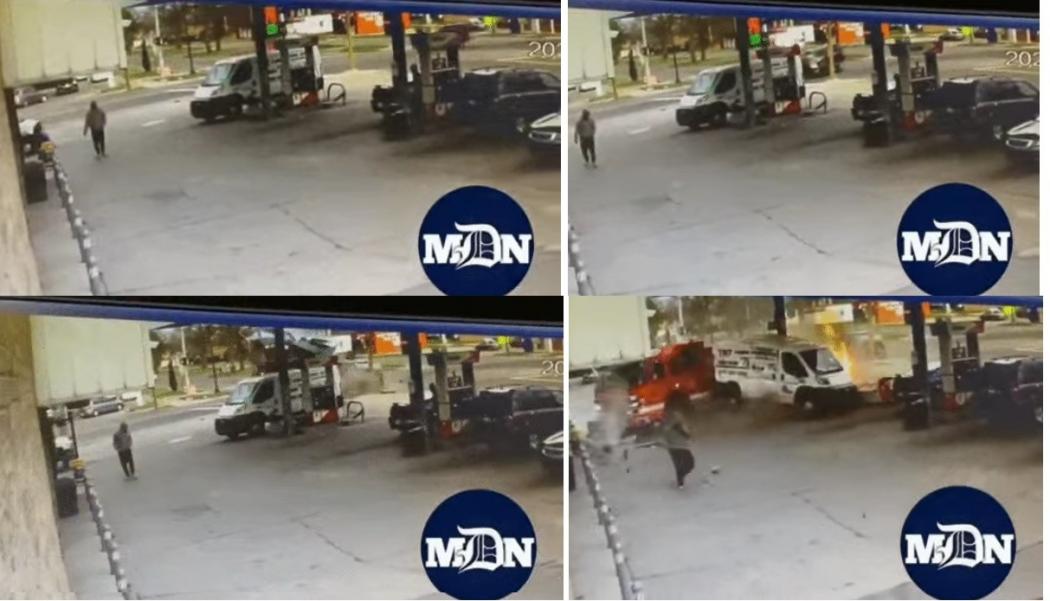 Disundul SUV, Mobil Pemadam Kebakaran Tabrak SPBU hingga Terbakar