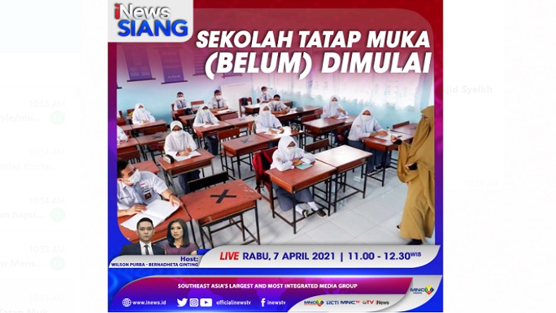 Hari Ini Uji Coba Sekolah Tatap Muka, Siapkah Orang Tua? Cek di iNews Siang Pukul 11.00 WIB Ini