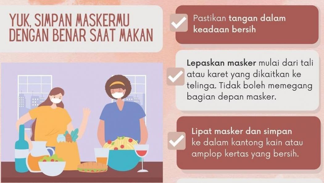 Cara Melepas dan Menyimpan Masker ketika Akan Makan, Perhatikan Ini 