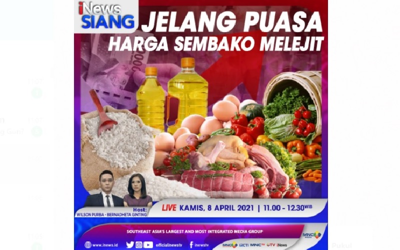 Jelang Puasa Harga Sembako Melejit, Bun? Cek di iNews Siang Pukul 11.00 WIB