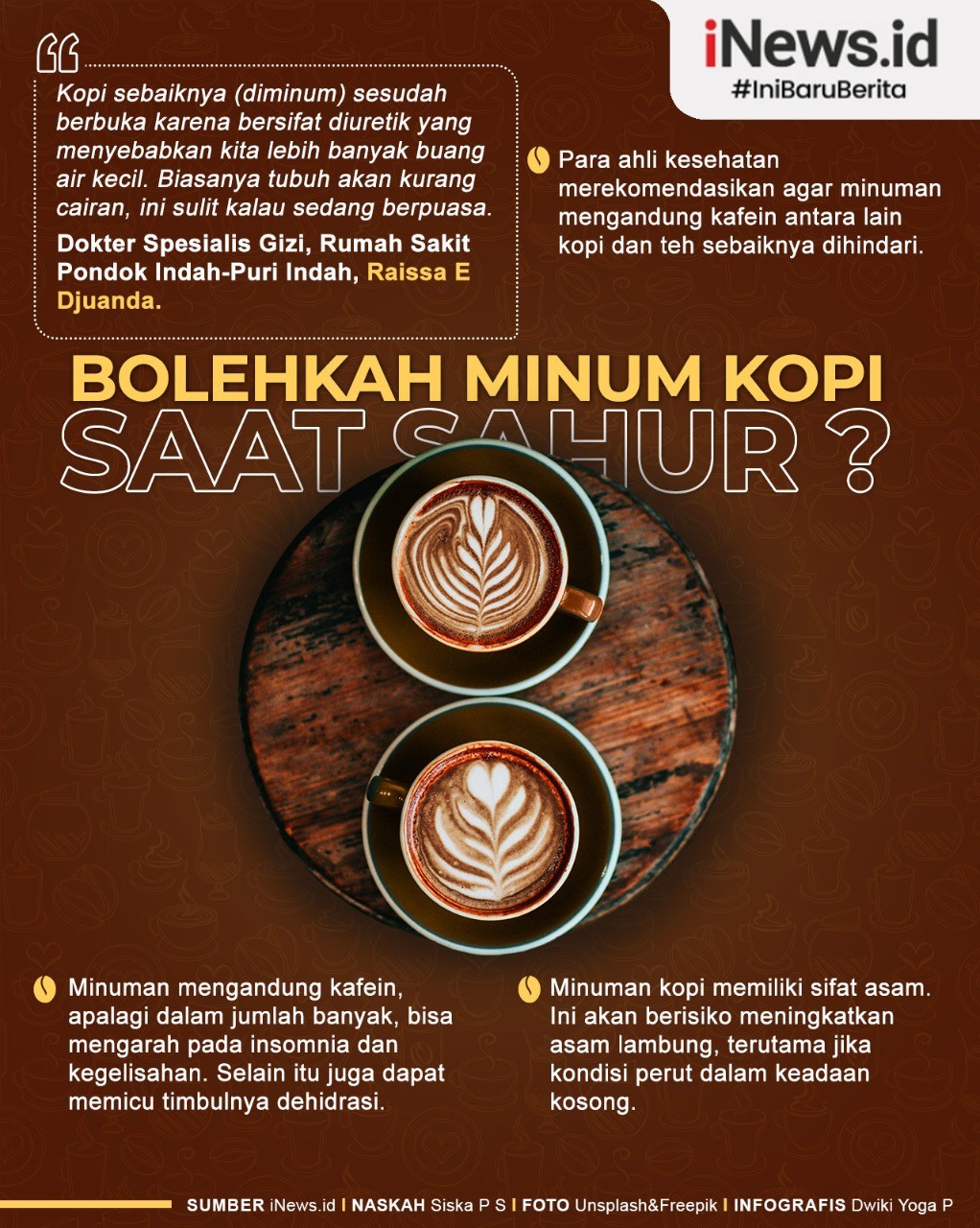 Infografis Efek Minum Kopi saat Sahur