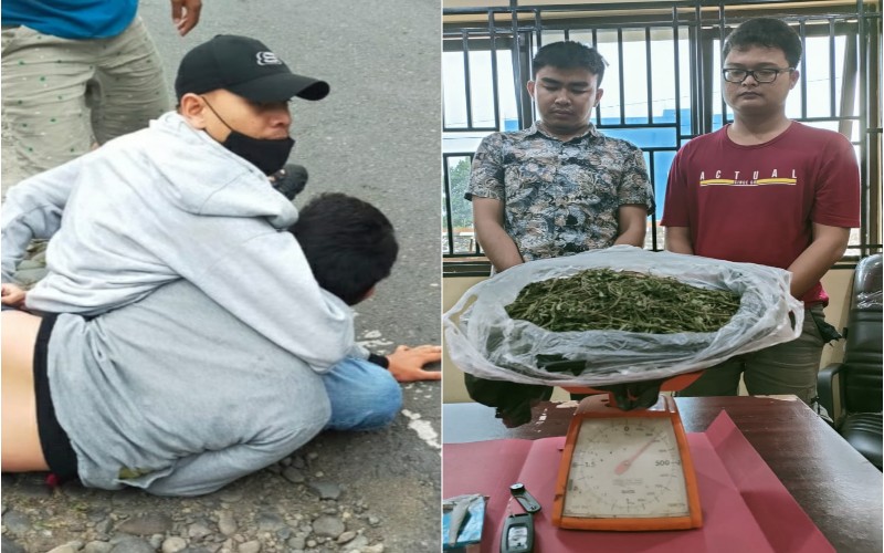 Bawa Sekantong Ganja, 2 Pemotor Diringkus Polisi di Jalinsum Empat Lawang