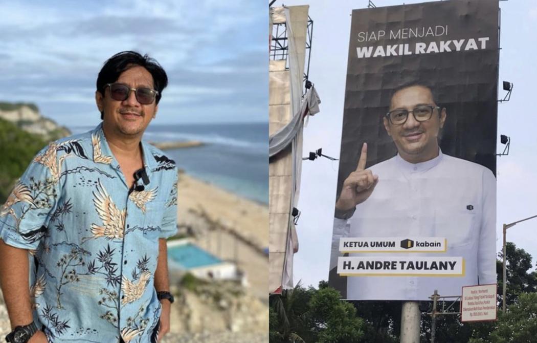 Wajah Andre Taulany Terpampang di Baliho Calon Wakil Rakyat, Pasha Ungu Ikut Komentar   