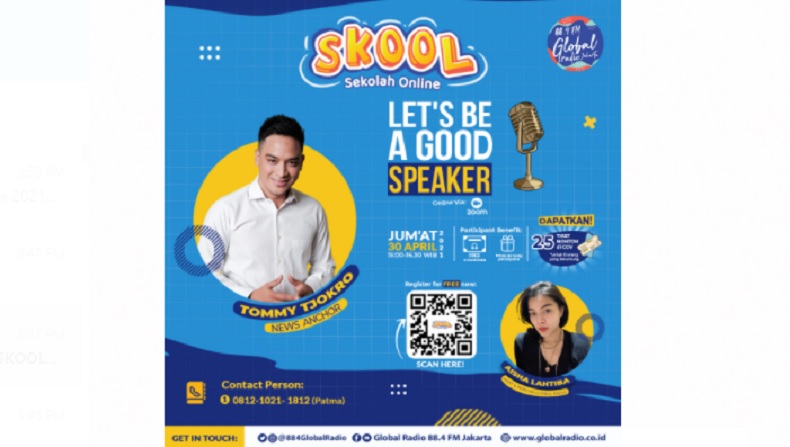 Yuk Belajar Public Speaking di SKOOL Global Radio, Ini Link Registrasinya!