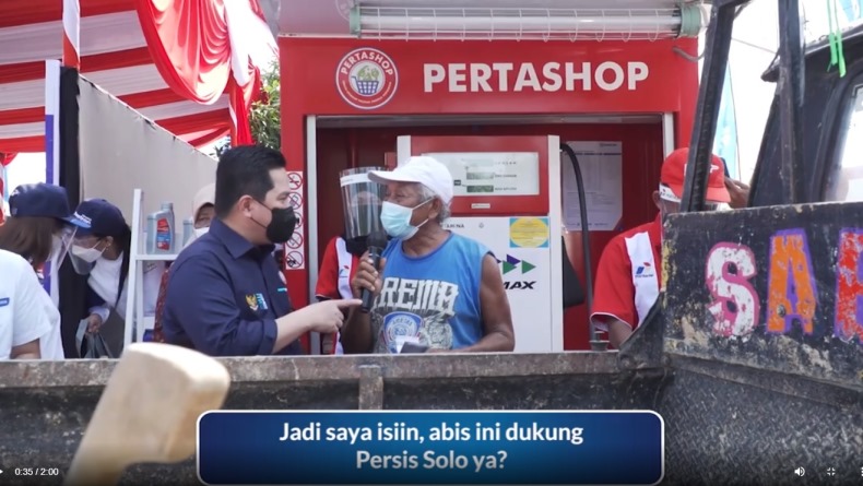Kocak, Erick Thohir Tawari Supir Pikap Ini BBM Gratis, Syaratnya Harus Dukung Persis Solo