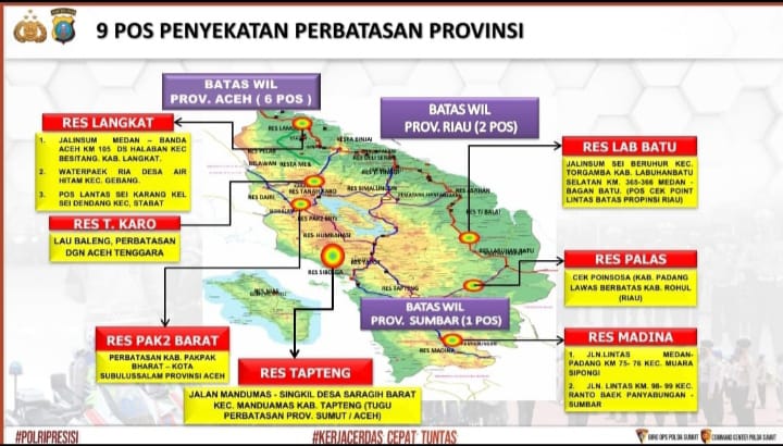H-7 Lebaran, Polisi Sekat 9 Titik Lokasi di Sumut