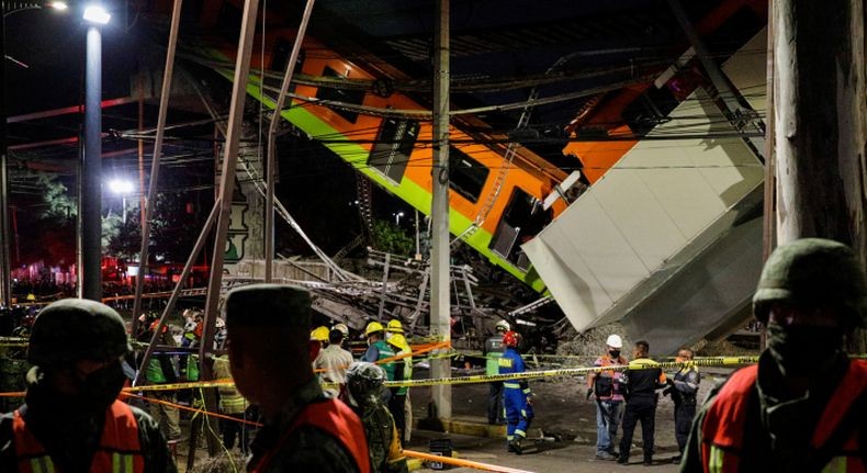 Penampakan Jembatan Dilintasi Kereta Ambruk di Meksiko, Banyak Korban Terjebak 