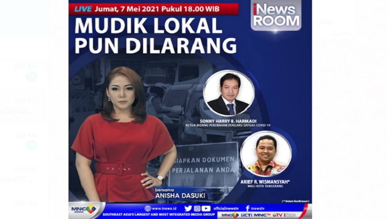 Titik Penyekatan Mudik 2021, Simak di iNews Room Jumat Pukul 18.00 WIB