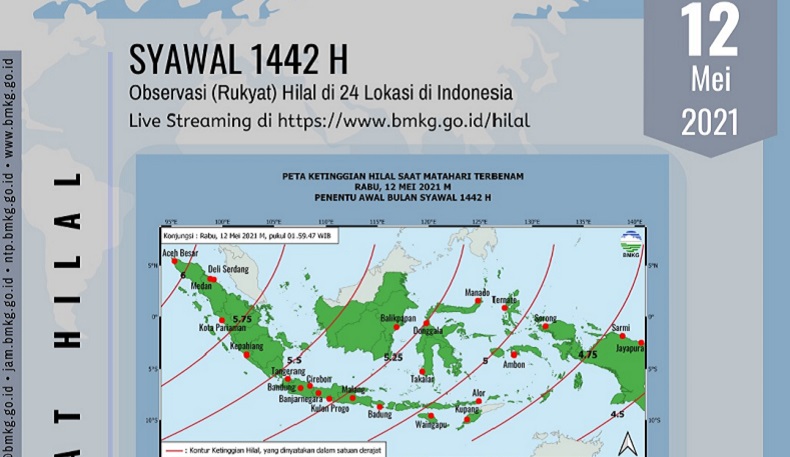 BMKG : Hilal 1 Syawal Tak Terlihat Hari Ini, Besok Masih Ramadhan