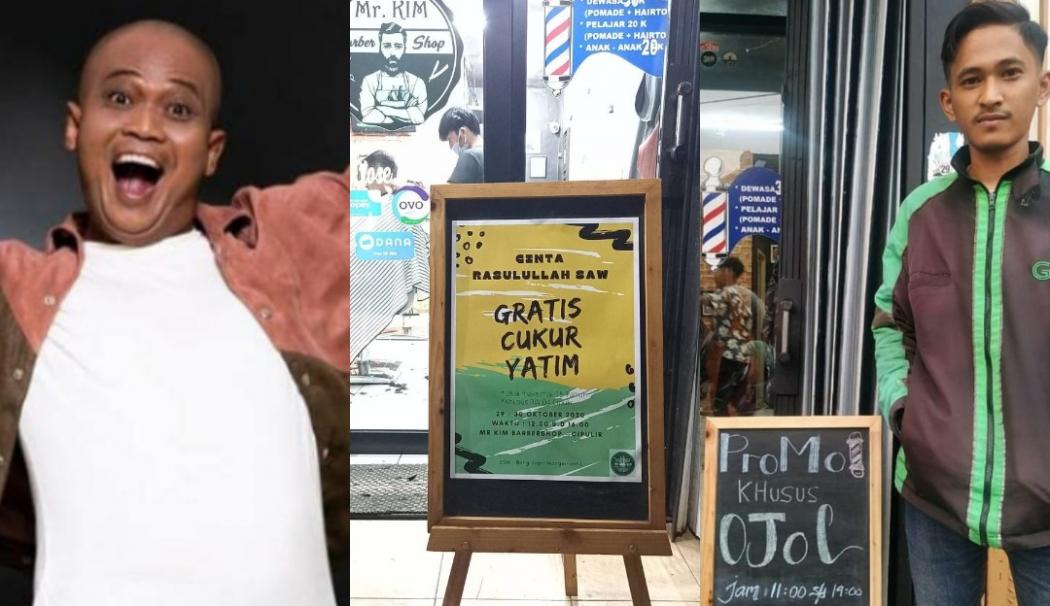 Punya Barber Shop, Almarhum Sapri Santun Gratiskan Cukur Rambut untuk Anak Yatim 
