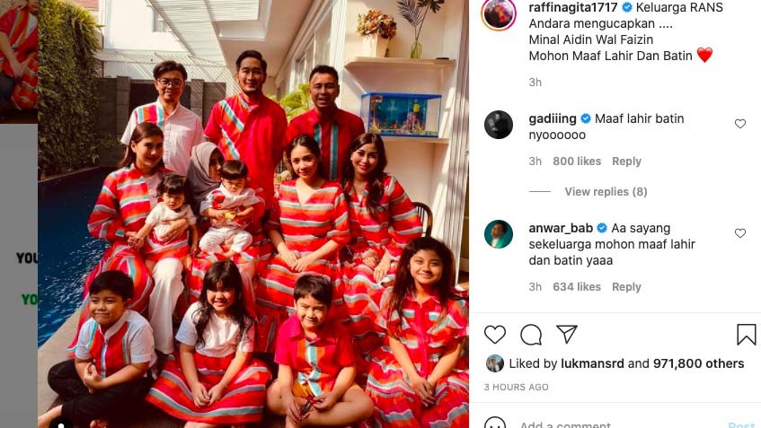 Kompak, Begini Suasana Lebaran di Rumah Raffi Ahmad