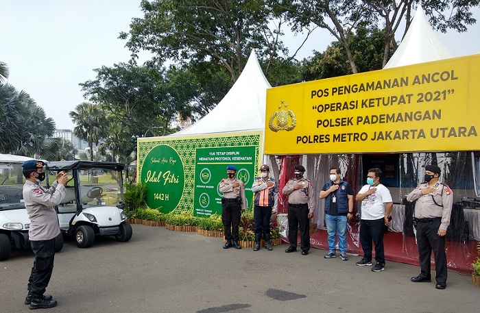  Libur Lebaran, Polisi dan Petugas Kesehatan Siaga Di Kawasan Taman Impian Jaya Ancol 