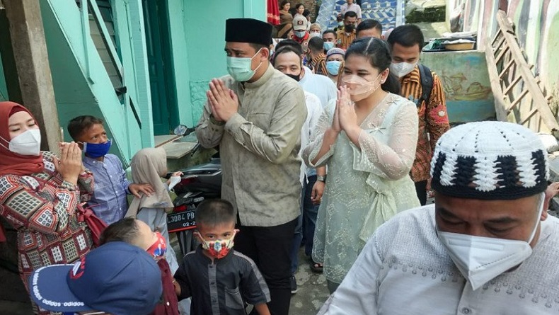 Bobby Nasution dan Kahiyang Ayu Tinjau Banjir Kampung Aur Medan saat Lebaran
