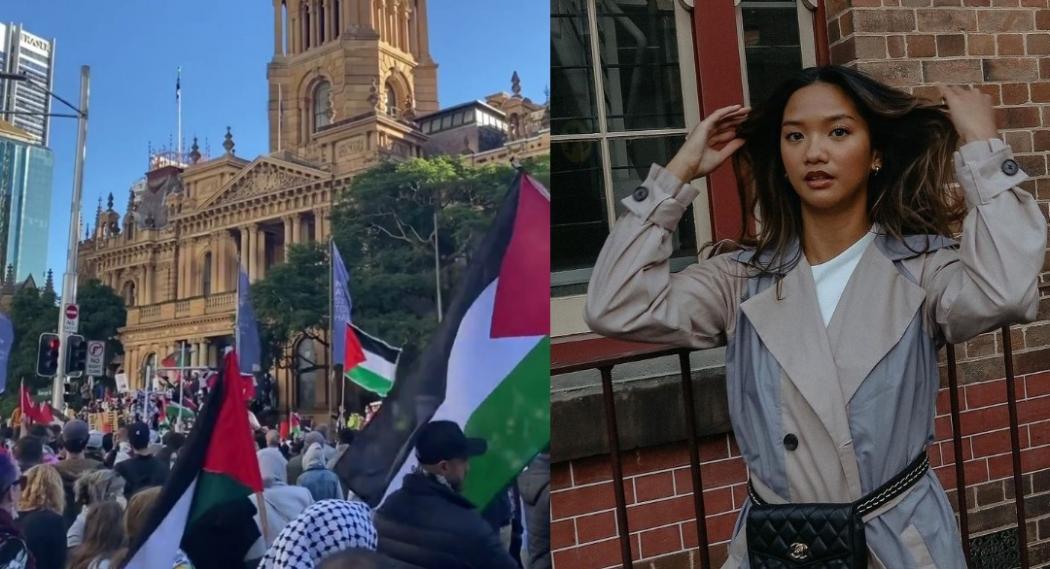 Ikut Demo Free Palestine di Sydney, Model Sarah Azka Terharu: Masya Allah 