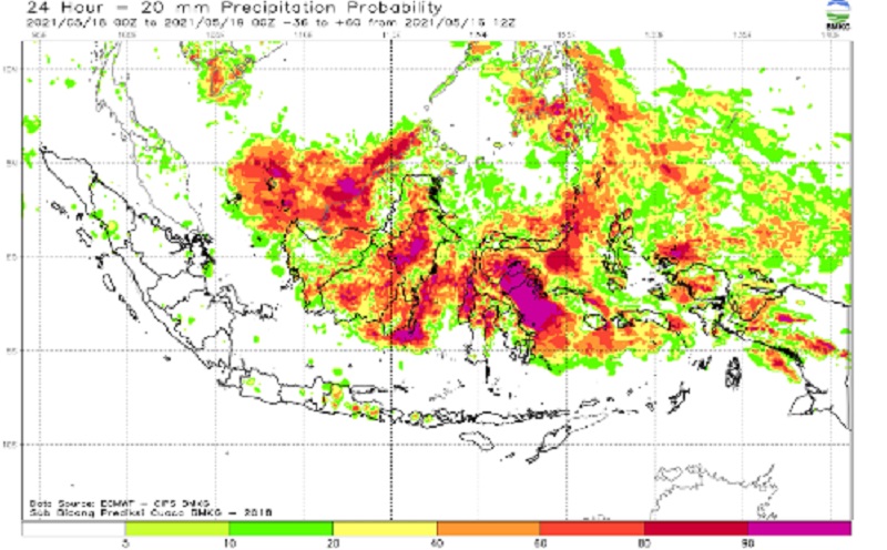 Cuaca Ekstrem Masih Berpotensi Landa Sejumlah Provinsi Sepekan ke Depan