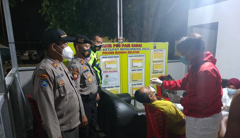 Bersandar di Pelabuhan Sadai Bangka Selatan, 12 Penumpang KM Gorare Rapid Test Antigen