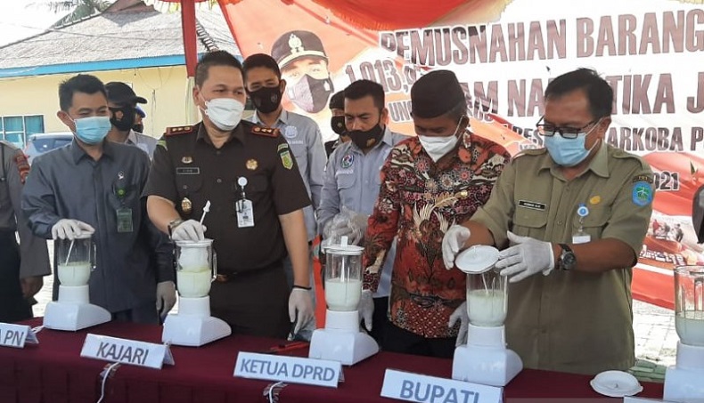 Polres Bangka Musnahkan Barbuk 1 Kg Sabu Senilai Rp2 Miliar