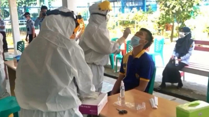 400 Napi dan Pegawai Lapas Rajabasa Bandarlampung Dirapid Tes