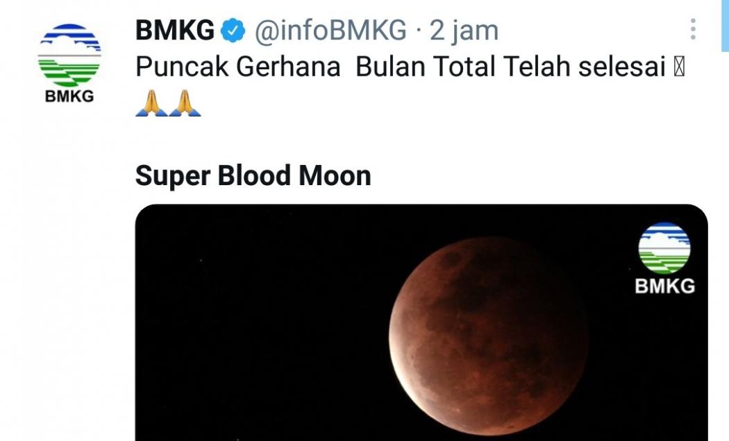 Gerhana Bulan Total Hiasi Bumi, Super Blood Moon Trending di Twitter 