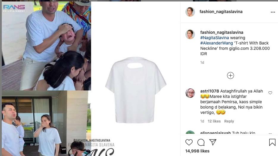Nagita Slavina Pakai Kaos Bolong, Netizen: Harganya Bikin Sesak Napas 