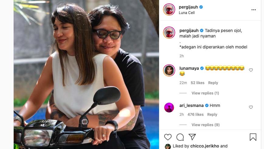 Heboh, Gofar Hilman Peluk Mesra Luna Maya di Atas Motor