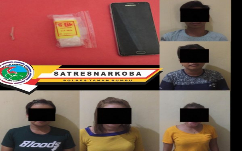 Asyik Pesta Sabu, 4 Perempuan dan Satu Pria di Tanah Bumbu Digerebek Polisi