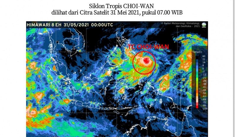 BMKG Minta Warga Maluku dan Malut Waspada Hujan Lebat Dampak Siklon Tropis Choi-Wan