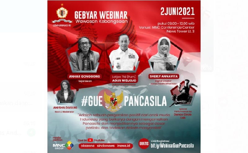 Gebyar Wawasan Kebangsaan, Lemhannas Akan Kaderisasi Generasi Milenial soal Nilai Pancasila