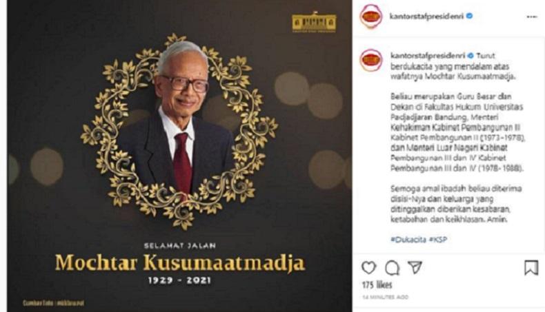 Kabar Duka, Mantan Menlu Mochtar Kusumaatmadja Meninggal Dunia