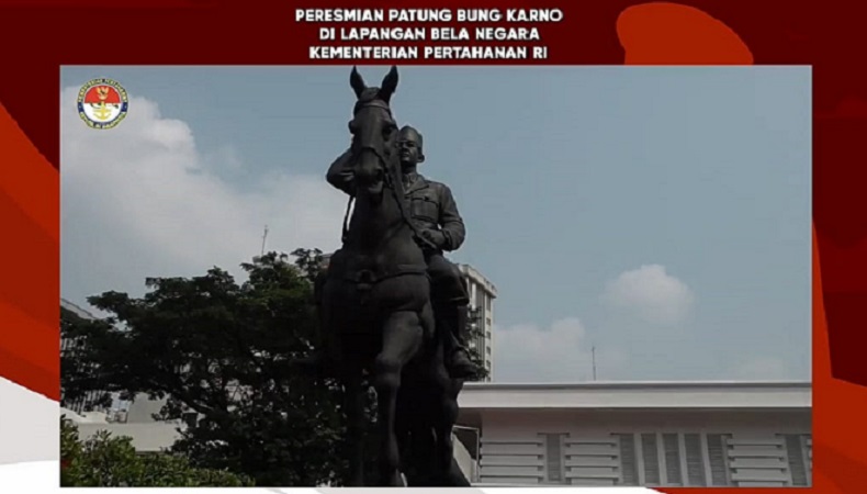 Prabowo Ungkap Cerita di Balik Patung Bung Karno Naik Kuda di Kemenhan