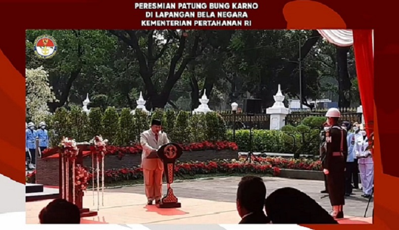 Resmikan Patung Bung Karno Naik Kuda, Prabowo : Ini Warisan Nilai Kebangsaan