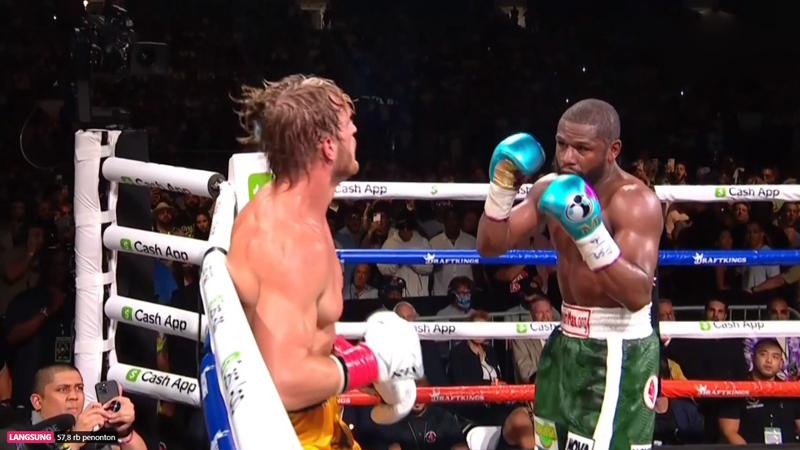 Mantap! Youtuber Logan Paul Imbangi Floyd Mayweather Jr 8 Ronde