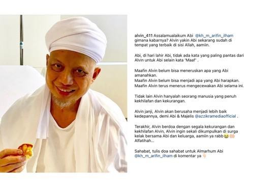 Alvin Faiz Unggah Foto Mendiang Ustaz Arifin Ilham, Minta Maaf dan Janji Soal Ini