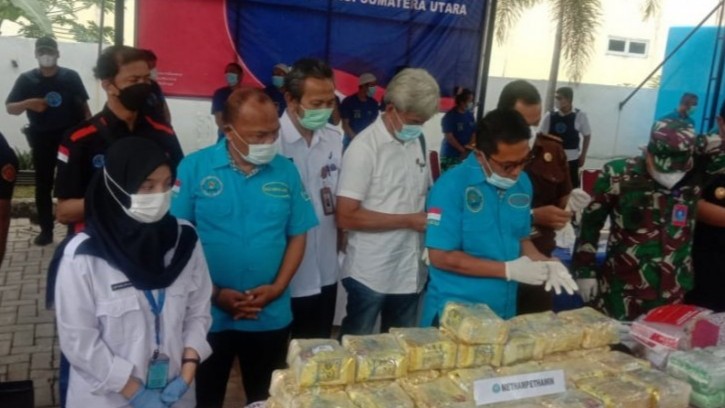 Fantastis, BNN Sumut Musnahkan Barang Bukti Sabu 92 Kg dan 62.000 Butir Pil Ekstasi
