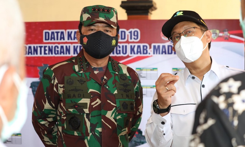 Tinjau Langsung PPKM Mikro di Madiun, Ini Pesan Panglima TNI Hadi Tjahjanto